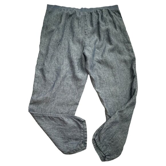 J.Jill Love Linen 100% Linen Denim Blue Pants Pull-On Pockets Women's Size XL - Picture 5 of 8